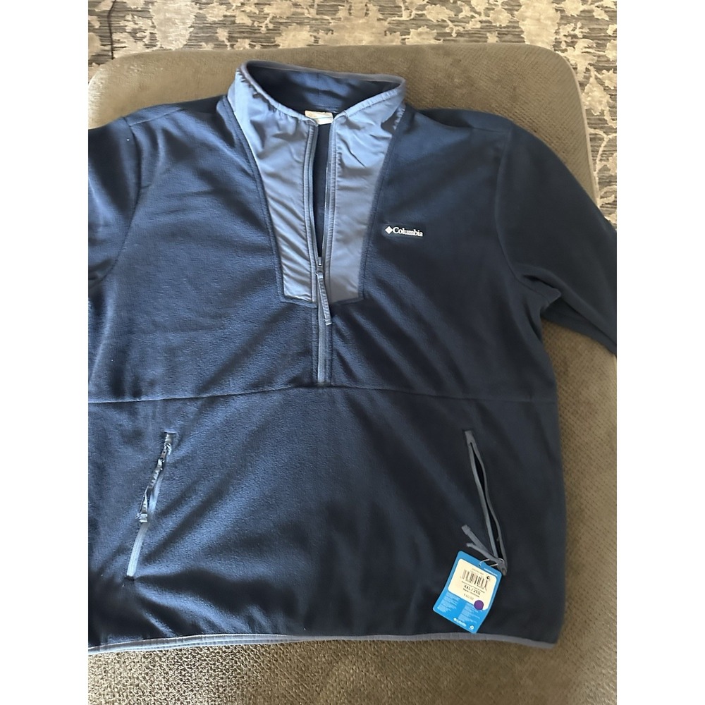 Columbia - Men's Sweatshirt Sequoia Grove Half Zip Fleece Navy XXLarge NWT